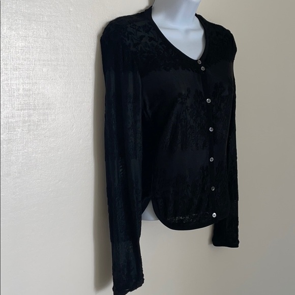 Charles Chang -Lima women black lace Cardigan Sz S - Picture 5 of 10